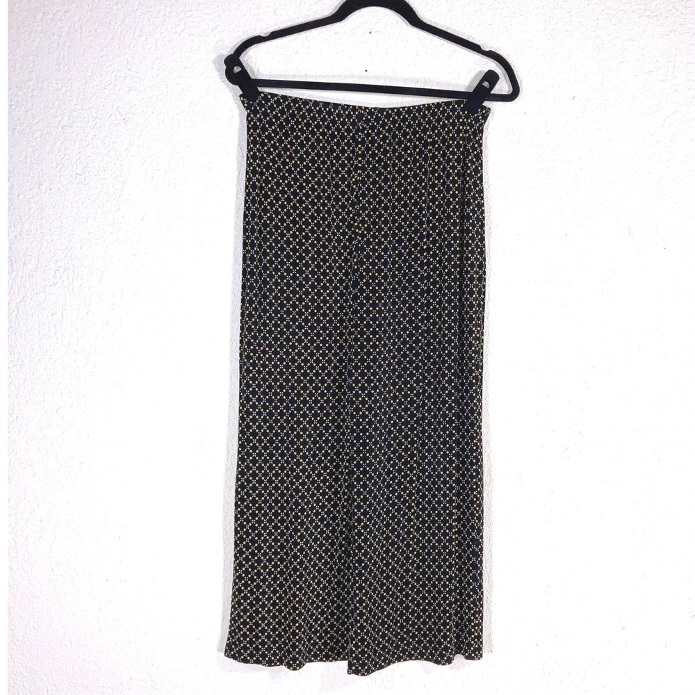The Travel Collection Womens Wide Leg Pants‎ Black Yellow Geometric SM73864 Med